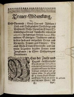 Trauer-Abdanckung.