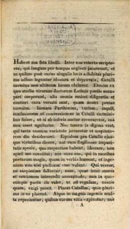 Observationum criticarum in Catulli carmina Specimen