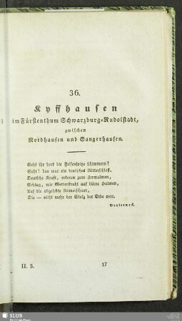 36. Kyffhausen im Fürstenthum Schwarzburg-Rudolstadt zwischen Nordhausen und Sangerhausen