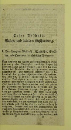 Erster Abschnitt. Natur- und Länder-Beschreibung