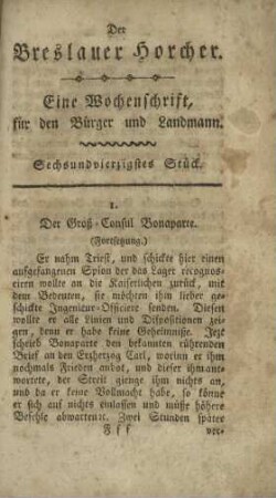 Breslauer Horcher, Sechsundvierzigstes Stück