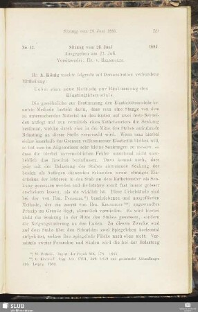 No. 12. Sitzung vom 26. Juni 1885