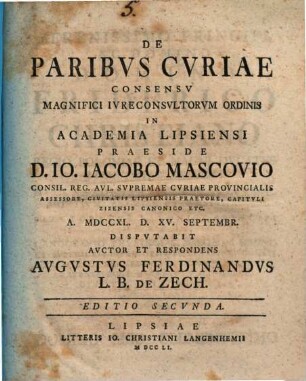 De paribus curiae