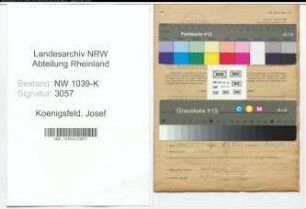 Entnazifizierung Josef Koenigsfeld , geb. 25.06.1891 (Bahnarvbeiter)