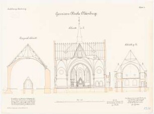 Garnisonskirche, Oldenburg: Querschnitte 1:100
