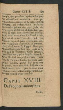Caput XVIII. De Prophetis minoribus.