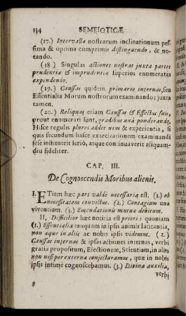 Cap. III. De Cognoscendis Moribus alienis