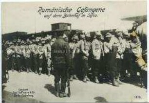 Rumänische Kriegsgefangene auf dem Bahnhof von Sofia