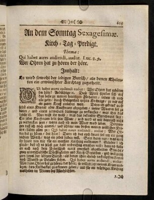 615-620, An dem Sonntag Sexagesimae ...