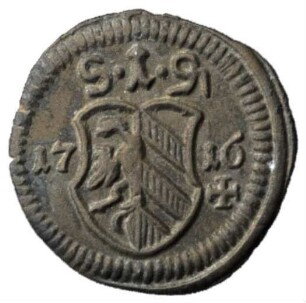 Fundmünze, Pfennig (einseitig), 1716