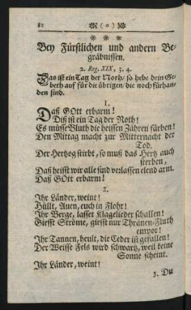Bey Fürstlichen und andern Begräbnissen