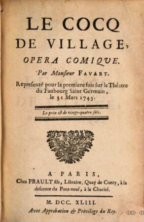 Theatre De Monsieur Favart, Ou Recueil Des Opera-Comiques & Parodies qu'il a données depuis quelques années : Avec les Airs, Rondes & Vaudevilles Gravés. 2