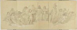 Götterversammlung. Entwurfszeichnung für das Relief der neuen Oper, Paris 1781