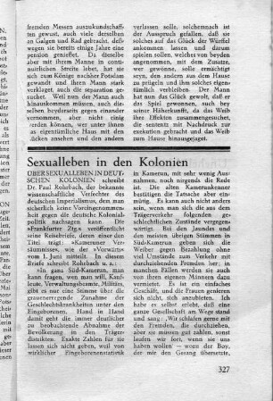 Sexualleben in den Kolonien
