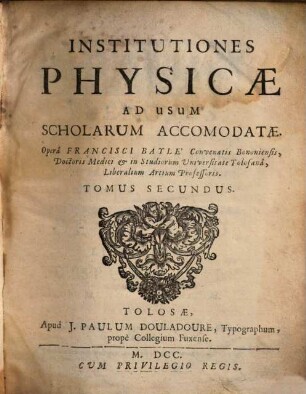 Institutiones physicæ : ad usum scholarum accomodatæ, 2