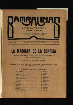 La máscara de la sonrisa : comedia en tres actos