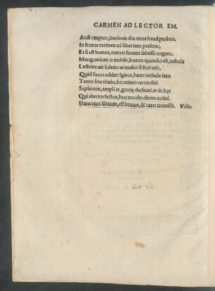Carmen Ad Lectorem.