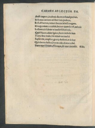 Carmen Ad Lectorem.