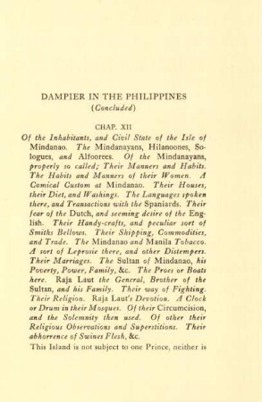 Chap. XII. Of the inhabitants, and civil state of the Isle of Mindanao ...