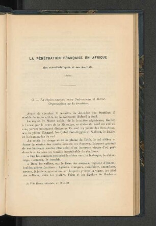 La pénétration française en Afrique, par M. le lieutnant de la Vergne de Tressan.