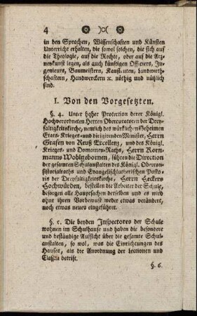 I. Von den Vorgesetzten.
