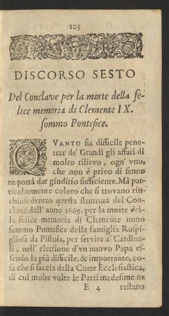 Discorso Sesto