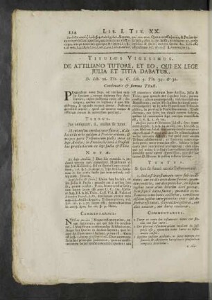 Titulus Vigesimus. - Vigesimustertius. [i.e. Vigesimussextus]