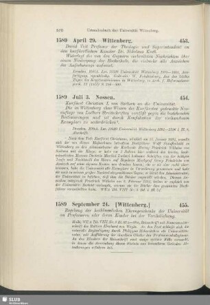 453. 1589, April 29. Wittenberg