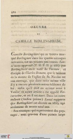 Oeuvre de Camille Berlinghieri