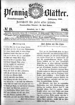 No. 19, Sonnabend, den 5. Mai