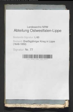 Leistungen der Ämter Varenholz, Schwalenberg und Sternberg an die Kriegsparteien