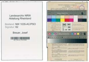 Entnazifizierung Josef Breuer , geb. 19.01.1916 (Kaufmaennischer Angestellter)