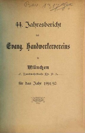 Jahresbericht. 44. 1891/92