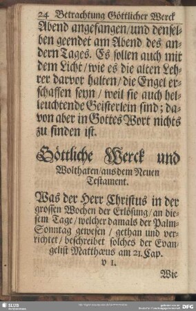 Göttliche Werck und Wolthaten, aus dem Neuen Testament