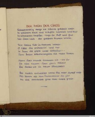 Der Wein der Circe : [SW XV: h1]; [SW XV, S. 24/134]