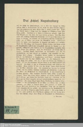 Einladung zum Ausfluge nach Schloß Augustusburg : Sonntag, den 12. Juni 1898