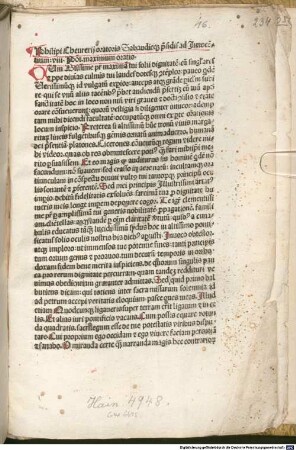 [Oratio ad Innocentium VIII. pontificem maximum] : [Habita in consistorio publico. anno domini. m.cccc.lxxxv. q[ua]rto calendas februarias]