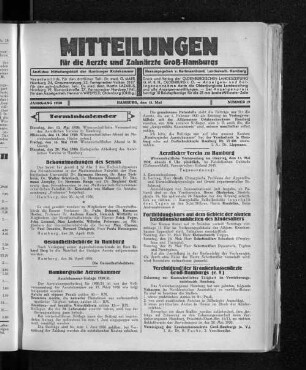 Jahrgang 1930, Hamburg, den 11. Mai, Nummer 19