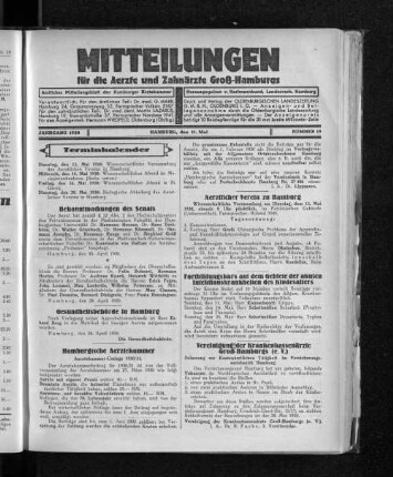 Jahrgang 1930, Hamburg, den 11. Mai, Nummer 19