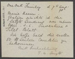Brief an B. Schott's Söhne : 07.08.1898