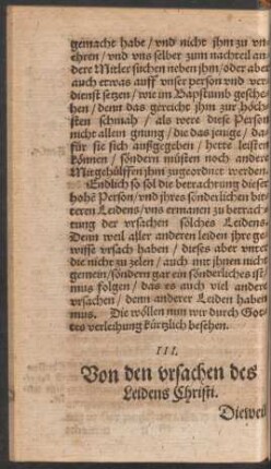 III. Von den ursachen des Leidens Christi