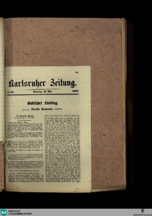 Karlsruher Zeitung, Badischer Landtag. Zweite Kammer. 74. öffentliche Sitzung