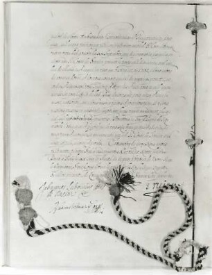 Friedensvertrag zwischen Kaiser, Reichsständen und Frankreich (Westfälischer Frieden). Letzte Seite des französischsprachigen Textes mit Unterschriften und Siegeln der vertragsschließenden Parteien. Pergament, 37,0 x 25,8 cm, Münster 24.10.1648. Dresden, Hauptstaatsarchiv Originalurkunden 13164