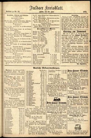 Zweite Ausgabe vom Samstag, den 28. Juni 1873.