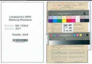 Entnazifizierung Adolf Koester , geb. 05.11.1892 (Lehrer)