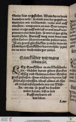 Quecksilber wie mans rödten sol