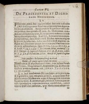 Caput VI. De Præcedentia Et Dignitate Medicorum.