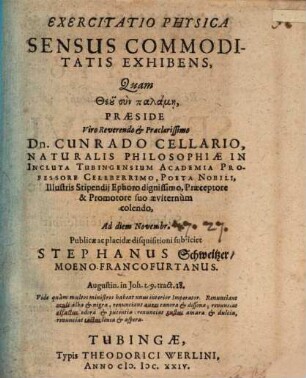 Exercitatio phys. sensus commoditatis exhibens
