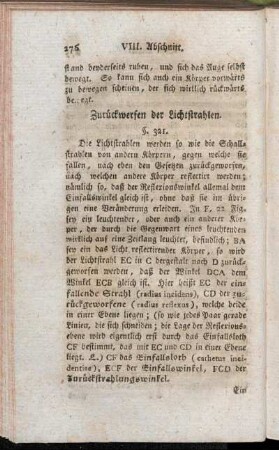 Zurückwerfen der Lichtstrahlen