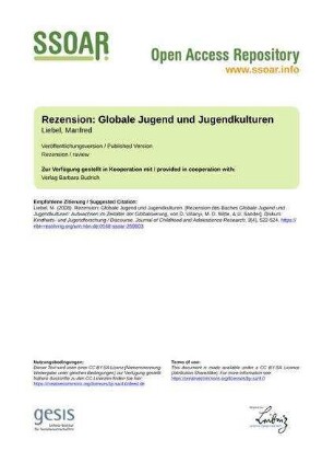 Rezension: Globale Jugend und Jugendkulturen